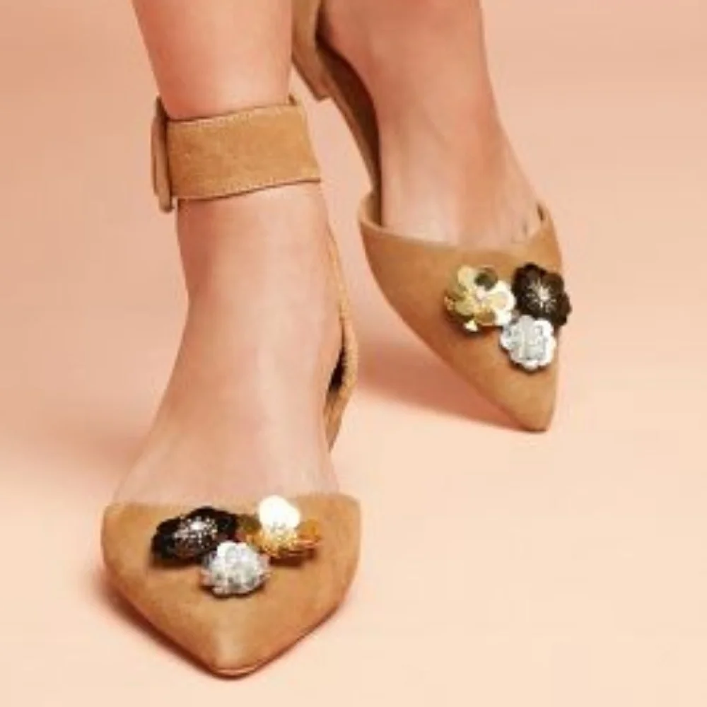 Anthropologie BILL BLASS SYLVIE EMBELLISHED FLATS